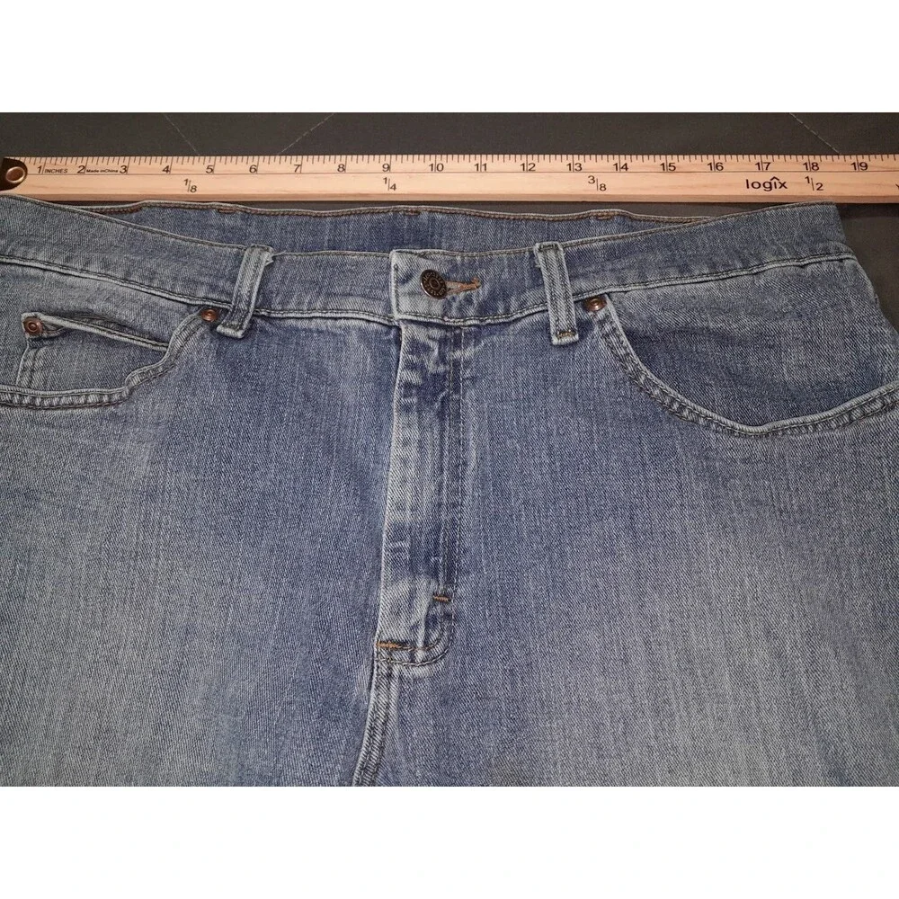 Lee Relaxed Fit Jeans Mens 36x29 Blue Medium Wash Straight Leg 100% Cotton
